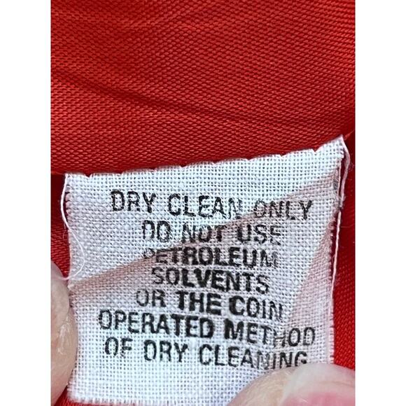 Blassport Women's Size 8 Red Satin Asian Inspired Button Front Cropped Jacket - Picture 3 of 9